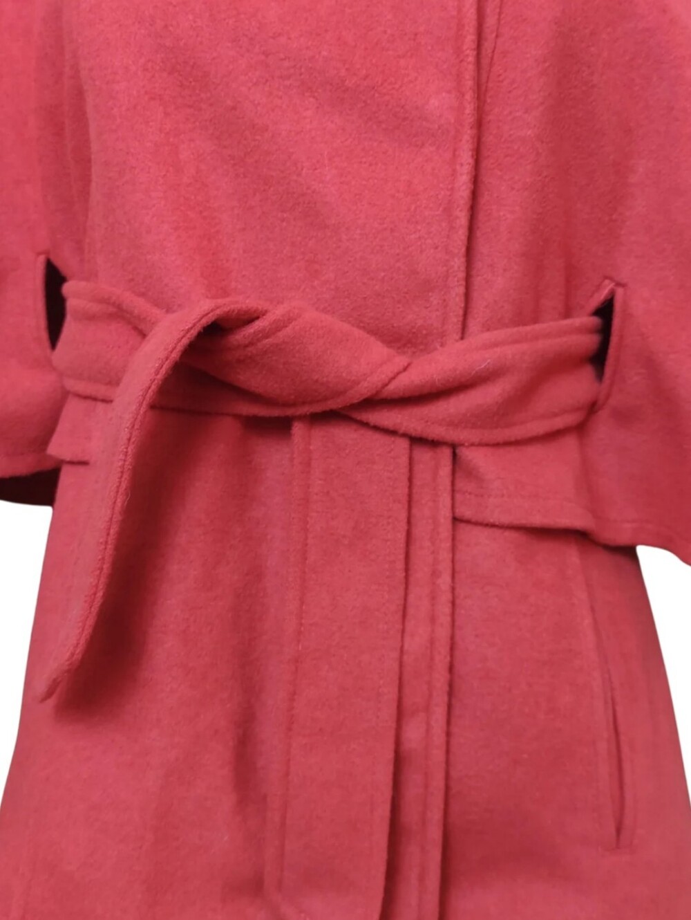 New York And Company Orange Belted Cape Coat - Picture 4 of 11
